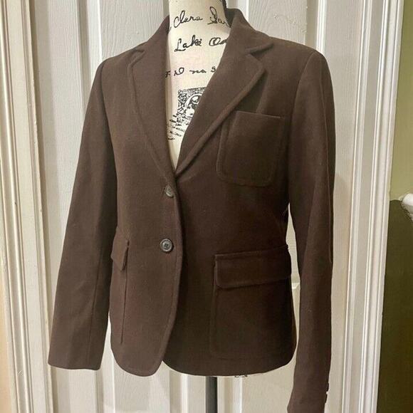 J.CREW BLAZER WOOL BLEND SZ S FRONT POCKETS MOCCA BROWN DARK ACADEMIA CORE - Picture 11 of 14
